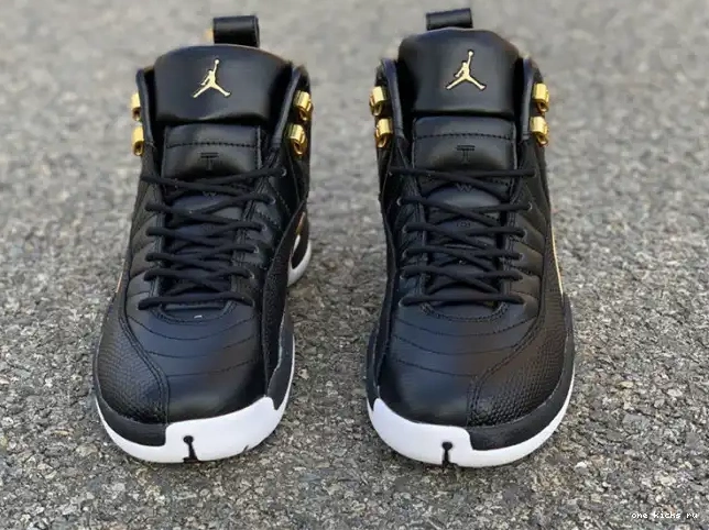 Chep Onekick Retro Air 12 AO6068-007 Black Metallic Jordan 'Reptile' Gold-White 0429